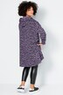 Long-Hoodie, oversized, Color-Leo, Kapuze, gerundeter Saum