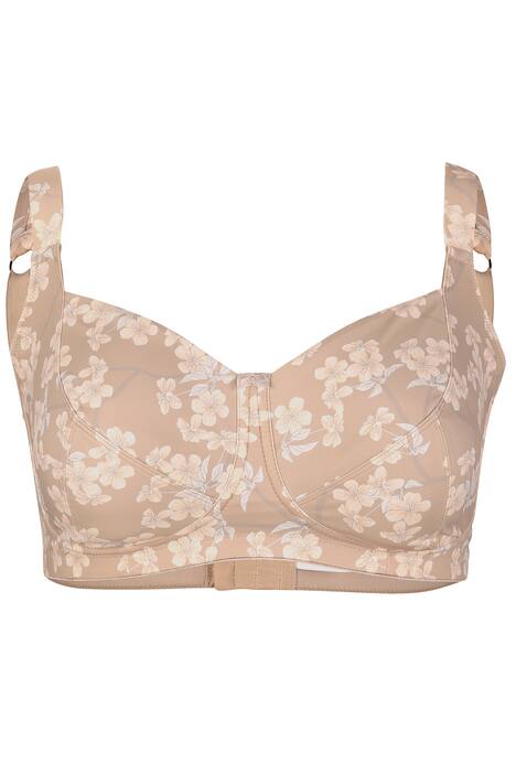 BH ohne Softschalen, Blütendruck, breiter Ausschnitt