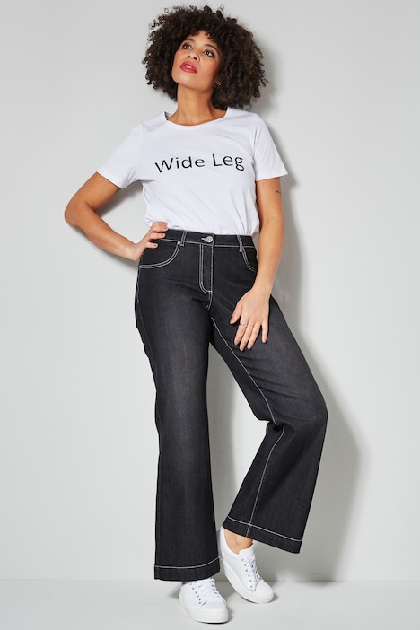 Jeans, weit und gerade, 4-Pocket
