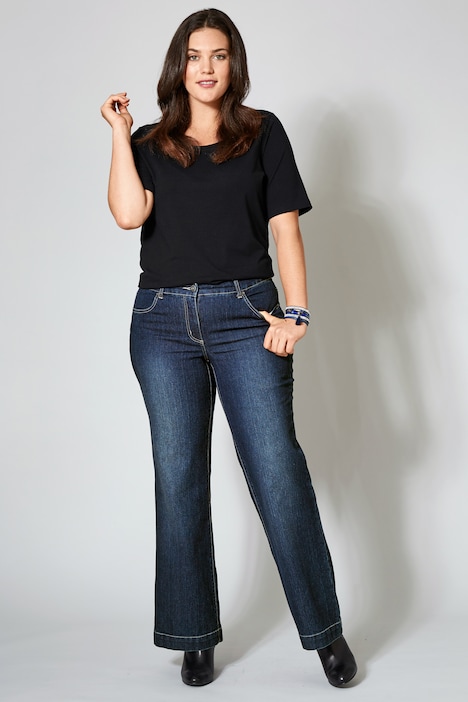 Jeans, weit und gerade, 4-Pocket