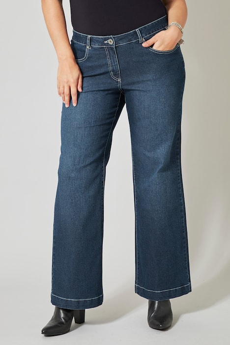 Jeans, wijd en recht, 4-pocket