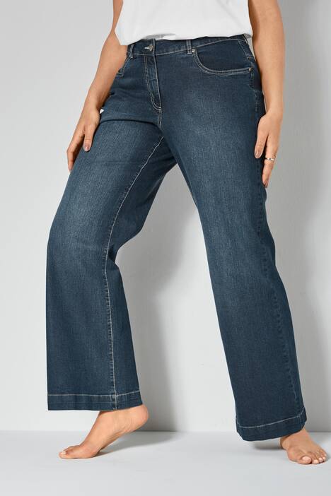 Jeans, wijd en recht, 4-pocket