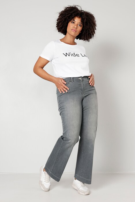 Jeans, wijd en recht, 4-pocket