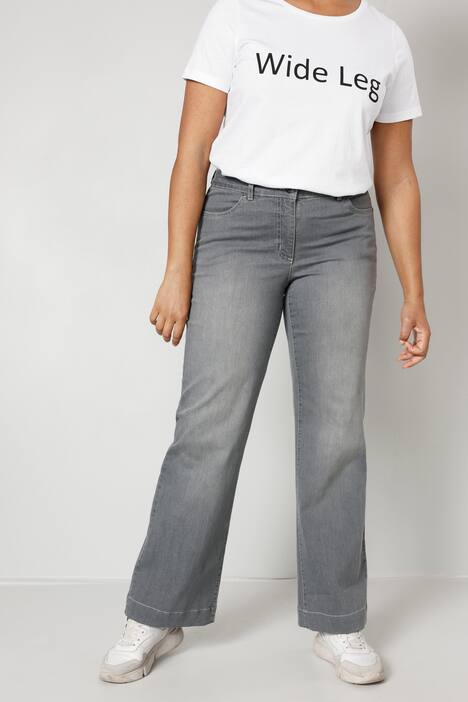 Jeans, wijd en recht, 4-pocket