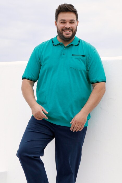 Men+ poloshirt, halflange mouwen, buik-fit, tot 80/82
