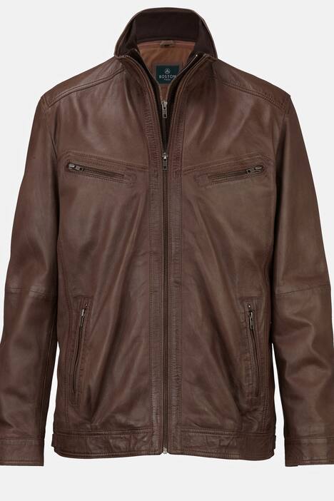 Lederjacke mit abnehmbarer Blende