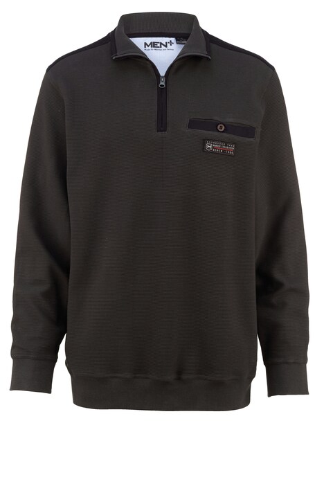 Men+ Sweatshirt, Bauchfit, Troyerkragen, farbige Details