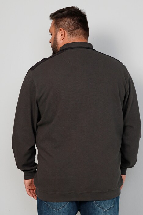 Men+ Sweatshirt, Bauchfit, Troyerkragen, farbige Details