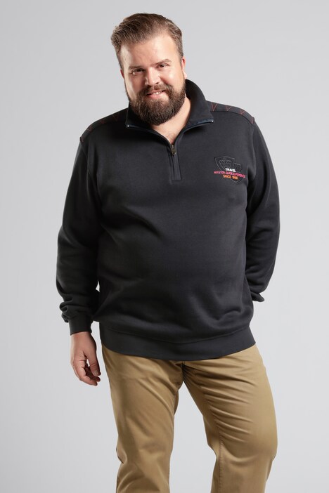 Men+ Sweatshirt, Bauchfit, Troyerkragen, farbige Details