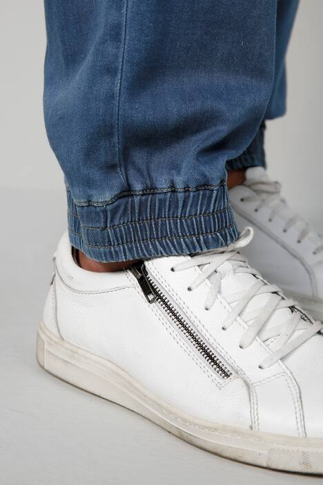 John. F. Gee Joggjeans, Straight Fit, 4-Pocket, Used-Optik, Schlupfbund