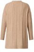Strickjacke, Zopfmuster, offene Form, Langarm
