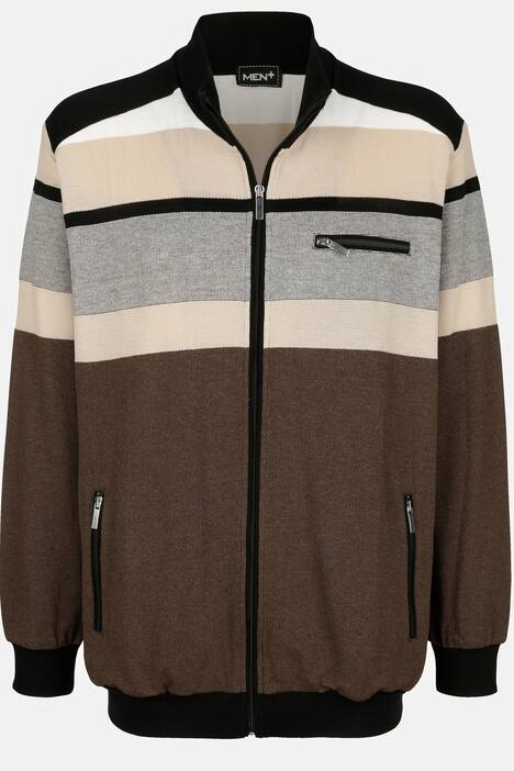Men+ Sweatjacke, Ringel, Zipper, bis 80/82