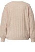 Pullover, oversized, Rippstrick, Rundhals, weiter Langarm