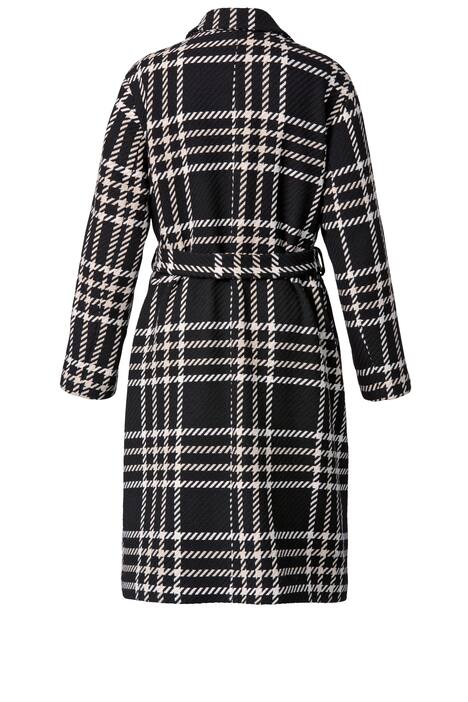 Mantel, Komfort Fit, gewebtes Karomuster, Revers, Bindeband