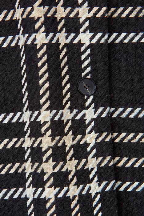 Mantel, Komfort Fit, gewebtes Karomuster, Revers, Bindeband