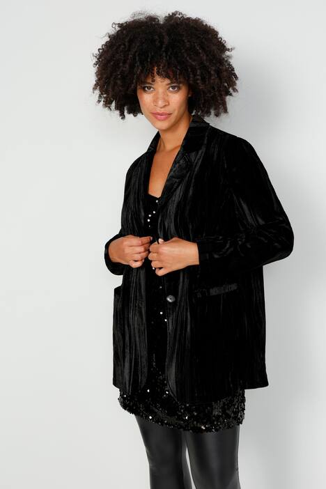 Samtblazer, Crash-Samt, Revers, Langarm