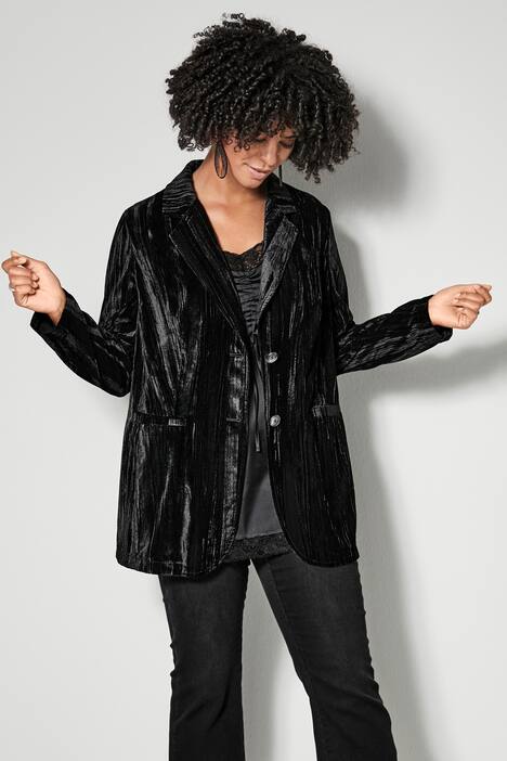 Samtblazer, Crash-Samt, Revers, Langarm