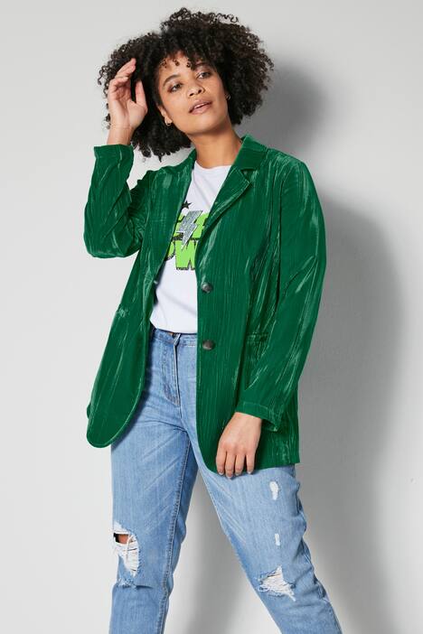 Samtblazer, Crash-Samt, Revers, Langarm