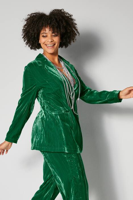 Samtblazer, Crash-Samt, Revers, Langarm