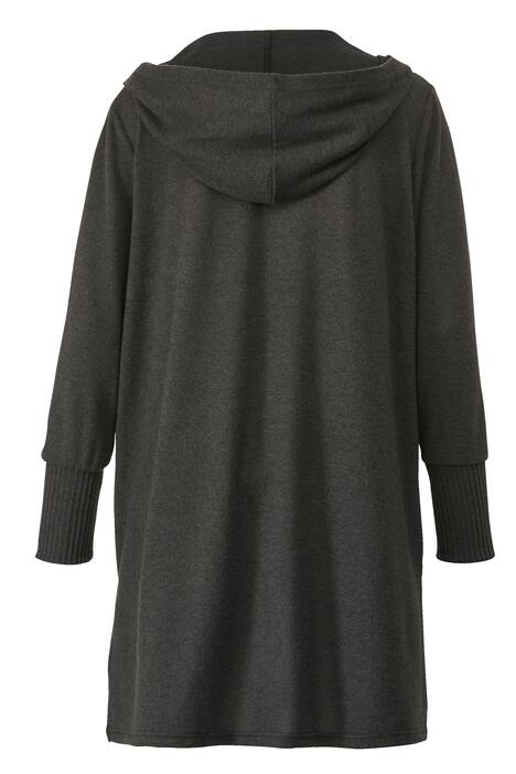 Shirtjacke, offene Form, Kapuze
