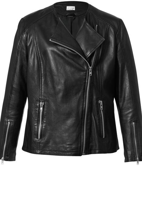 Lederjacke, Bikerjacke, Lammnappaleder, Langarm