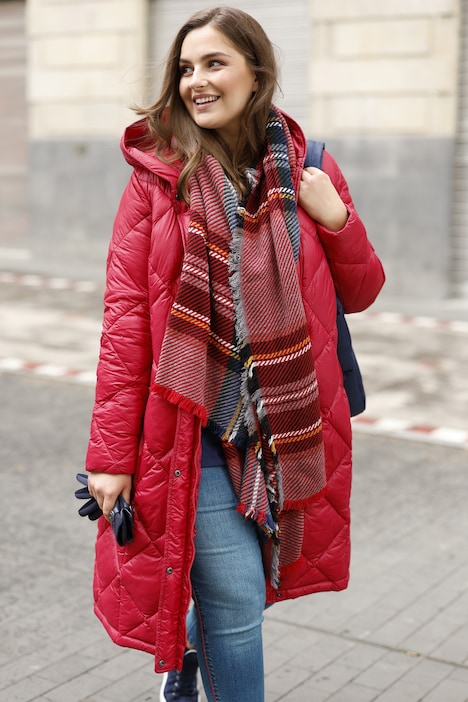 Steppmantel, A-Line, Kapuze, Zipper, 2 Taschen