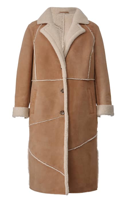 Jas van lamsleer, echt lamsleer, revers, lange mouwen