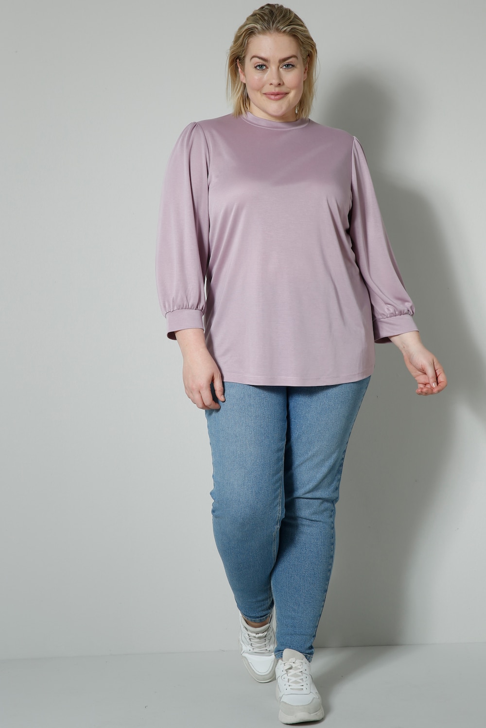 T-shirt, A-lijn, 3/4-pofmouwen