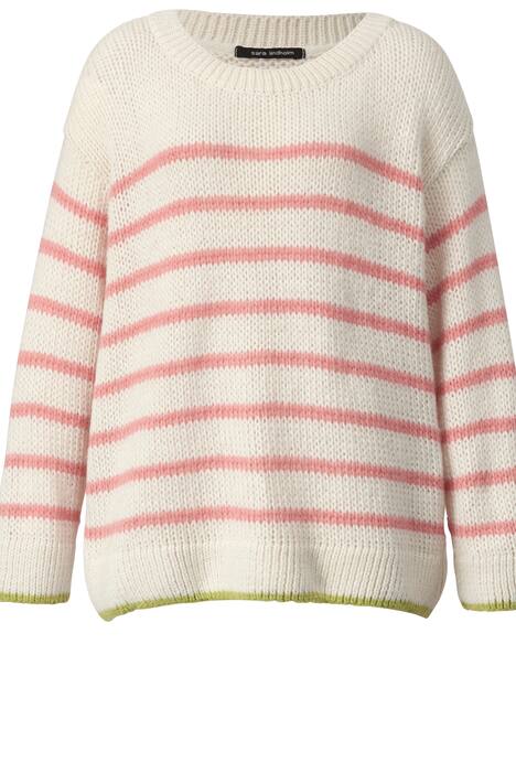 Pullover, oversized, Ringel, Rundhals, Langarm