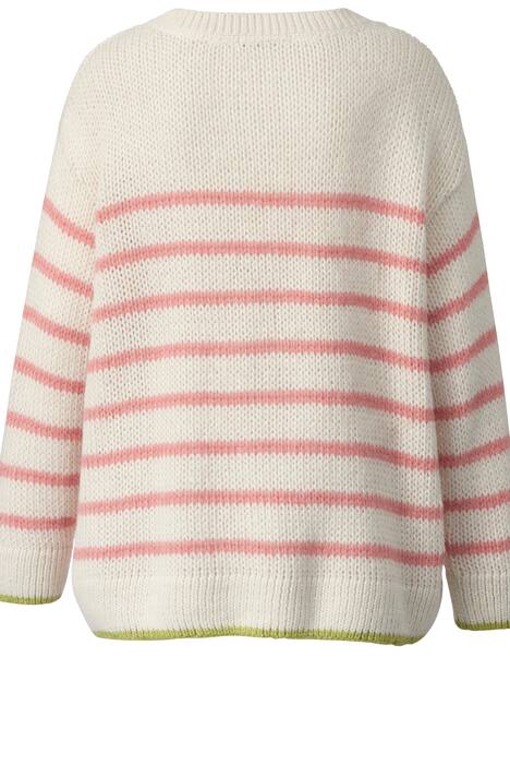 Pullover, oversized, Ringel, Rundhals, Langarm