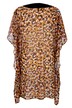Tunika, Chiffon, Animalprint, V-Ausschnitt