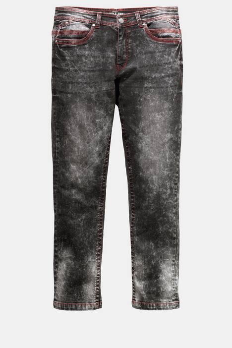 John F. Gee Jeans, Straight Fit, Colornähte, 5-Pocket, bis 35