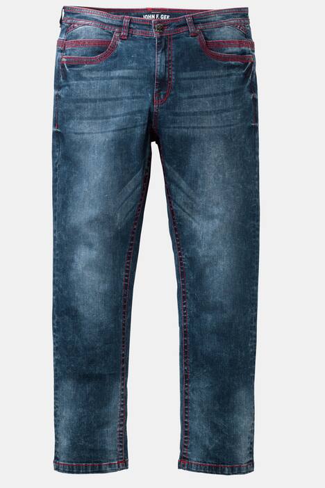 John F. Gee Jeans, Straight Fit, Colornähte, 5-Pocket, bis 35