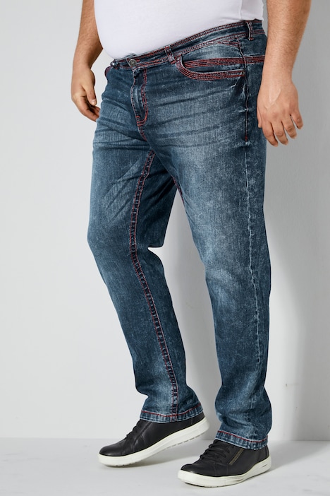 John F. Gee Jeans, Straight Fit, Colornähte, 5-Pocket, bis 35