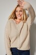 Pullover, oversized, Zopfmuster, Langarm