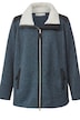 Strickfleece-Jacke, Stehkragen mit Plüschfutter, 2-Wege-Zipper, Langarm