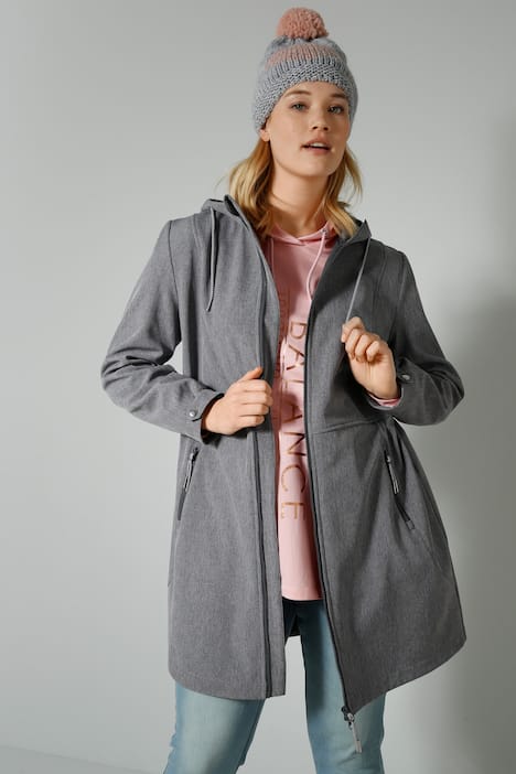 Softshell-Jacke, 3x-Funktion, Fleecefutter, Kapuze, Langarm