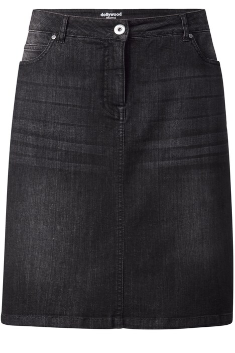 Jeansrock, Straight Fit, 5-Pocket, Gehschlitz