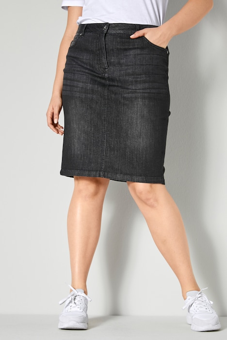 Jeansrock, Straight Fit, 5-Pocket, Gehschlitz