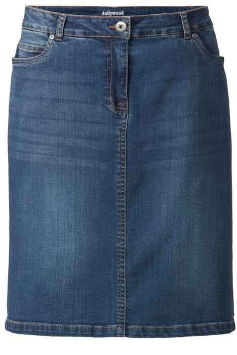 Jeansrock, Straight Fit, 5-Pocket, Gehschlitz