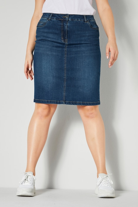 Jeansrock, Straight Fit, 5-Pocket, Gehschlitz