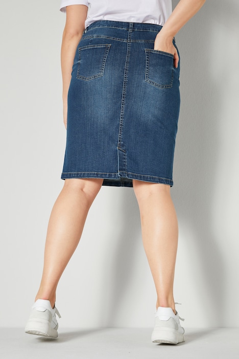 Jeansrock, Straight Fit, 5-Pocket, Gehschlitz