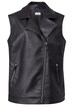 Biker-bodywarmer in leren look, ritssluiting