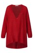 Long-Pullover, grob gestrickt, V-Ausschnitt, Langarm