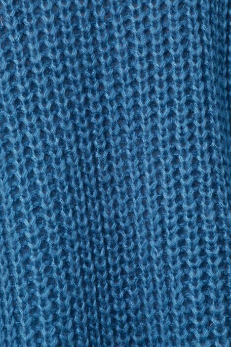 Long-Pullover, grob gestrickt, V-Ausschnitt, Langarm