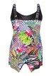 Tankini, Zweiteiler, Softschalen, Dschungeldruck, Zipfelsaum