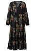 Maxikleid, A-Line, Blumen, Volants