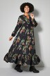 Maxikleid, A-Line, Blumen, Volants