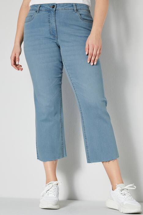 3/4-Jeans, mit Schlag und Fransensaum, 5-Pocket | Jeans | Hosen