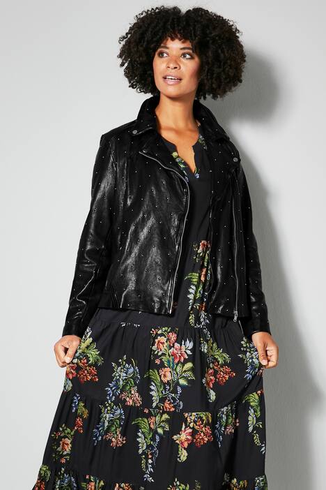 Lederjacke, Bikerjacke, echtes Leder, Ziernieten